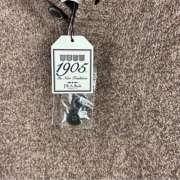 NEW Jos A. Bank 1905 Wool Long Sleeve Sweater Brown Buttons Men's Size XL - Picture 8 of 8